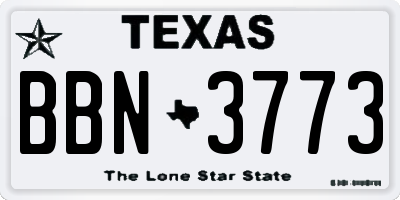 TX license plate BBN3773