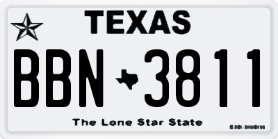 TX license plate BBN3811