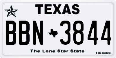 TX license plate BBN3844
