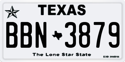 TX license plate BBN3879