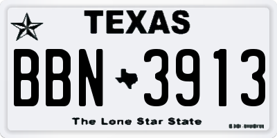 TX license plate BBN3913