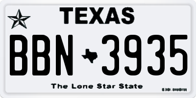TX license plate BBN3935