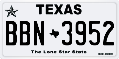TX license plate BBN3952