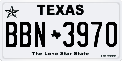 TX license plate BBN3970