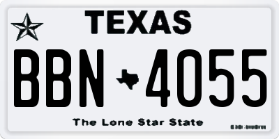 TX license plate BBN4055