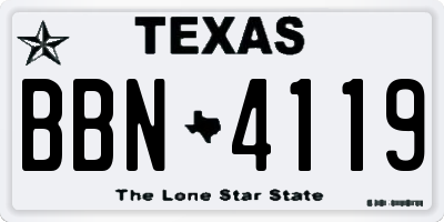 TX license plate BBN4119