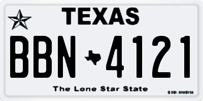 TX license plate BBN4121