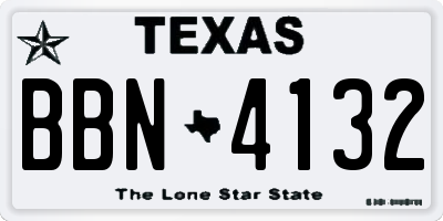 TX license plate BBN4132