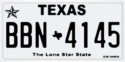 TX license plate BBN4145
