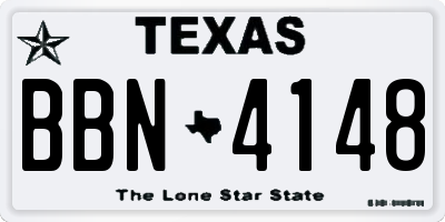 TX license plate BBN4148