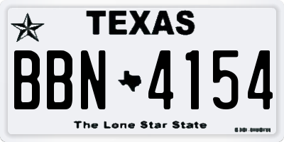 TX license plate BBN4154