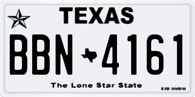 TX license plate BBN4161
