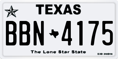 TX license plate BBN4175