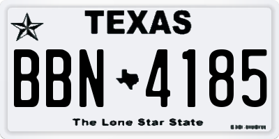 TX license plate BBN4185