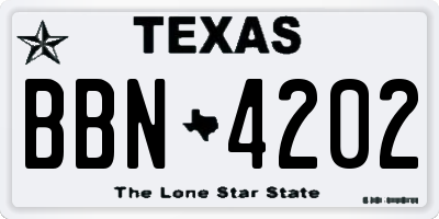 TX license plate BBN4202