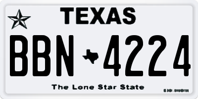 TX license plate BBN4224