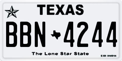 TX license plate BBN4244