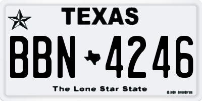 TX license plate BBN4246