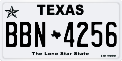 TX license plate BBN4256