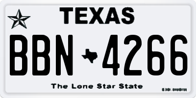 TX license plate BBN4266