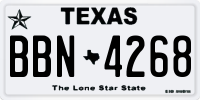 TX license plate BBN4268