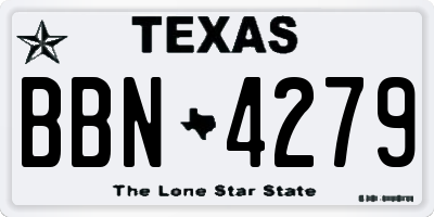 TX license plate BBN4279