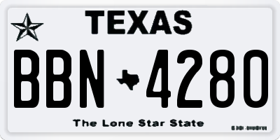 TX license plate BBN4280