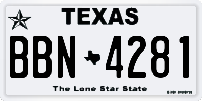 TX license plate BBN4281