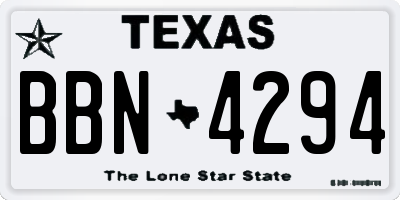 TX license plate BBN4294