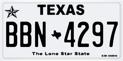 TX license plate BBN4297