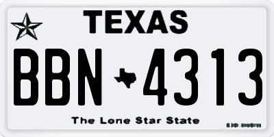 TX license plate BBN4313