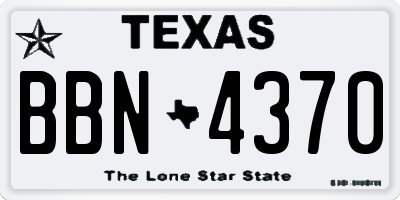 TX license plate BBN4370
