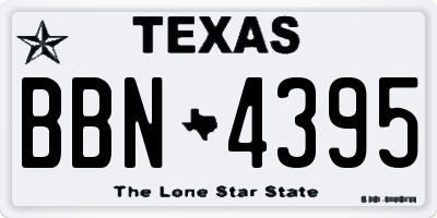 TX license plate BBN4395