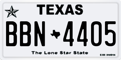 TX license plate BBN4405