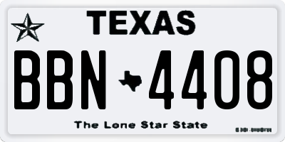 TX license plate BBN4408