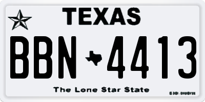 TX license plate BBN4413