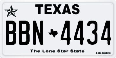 TX license plate BBN4434
