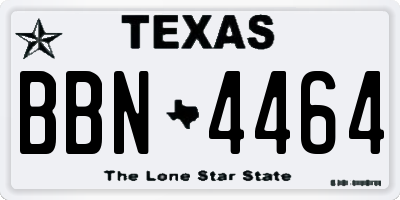 TX license plate BBN4464