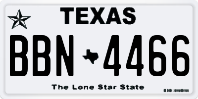 TX license plate BBN4466