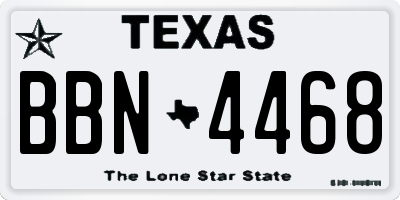 TX license plate BBN4468