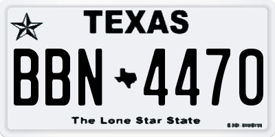 TX license plate BBN4470