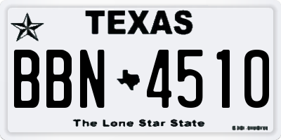 TX license plate BBN4510