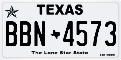 TX license plate BBN4573