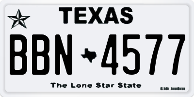 TX license plate BBN4577