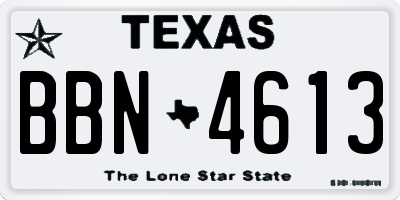 TX license plate BBN4613