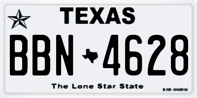 TX license plate BBN4628