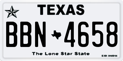 TX license plate BBN4658