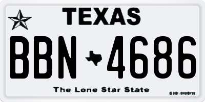 TX license plate BBN4686