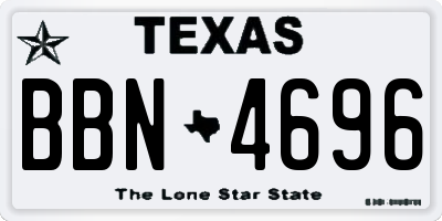 TX license plate BBN4696