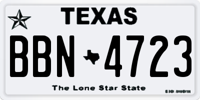 TX license plate BBN4723